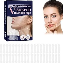 SMART WOMEN 40 Patch V shaped Mask Invisible Tape Soft Elastic Face Adhesive Tape Lifting Firming Instant Wrinkle Stickers Elasticity Makeup Tape for Eyes, Neck, Jaw, Chin,Transparent Instant Face Lift-image-25