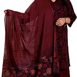 Angiya Womens Plus Size Floral Pink Anarkali Kurta With Palazzo And Dupatta Set-image-92
