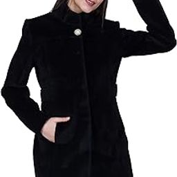 Women's Wool Blend Standard Length High Collared Coat-picture-20