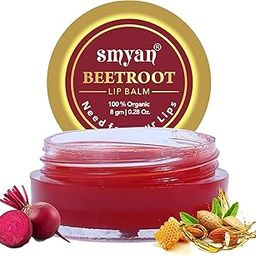 Smyan Beetroot Lip Balm For Women & Men - Organic Lip Balm For Dark Lips To Lighten, Tinted Lip Balm For Dry/Chapped Lips With Honey, Shea Butter, Cocoa Butter & Almond Oil, Women & Men 8g-23