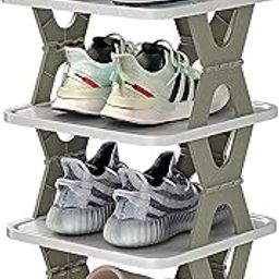 LAZYwindow Premium Creative 4 Layer Plastic Shoe Rack Stand Storage Organizer Cabinet-1
