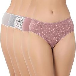 Women's Cotton Hipster Premium Panties Set of 5 Full Coverage Stretchable Fabric-image-58