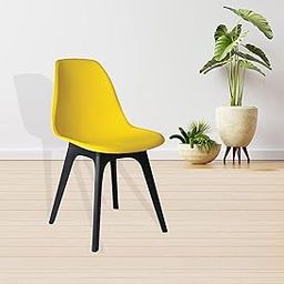 Bhumika Overseas Eames Replica DSW Stylish & Modern Furniture Plastic Chairs for Cafeteria Seating, Dining Chair, Side Chair, Kitchen, Restaurants, Hotels in Yellow & Black Color-image-64