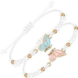 Friendship Bracelet for Girls and Women Butterfly/Heart Best Friend Bracelet For Couples Adjustable BFF Matching Bracelets Jewellery Birthday Gift For Girls, Kids, Sister-image-27
