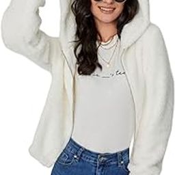 CRAMPLE®Zip Up 3D Ears Design Hooded Flannel Jacket-image-82