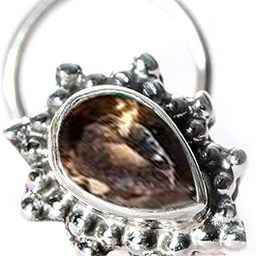Stone Nose Pin Wire Nose Pin in Pure 92.5 Sterling Silver-image-73