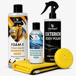 CAR SAAZ Car Rain Ready Protective Combo | Includes: Car Shampoo, Windshield Washer, Exterior Body Polish, Applicator Pad & Microfiber Cloth | Monsoon Car Care Kit for Shine, Clarity & Protection-image-29