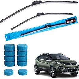 Wheelyfine® Frameless Wiper Blades for Nexon (2017 Onwards) | 24" DR + 14" PA | Smooth Wipe | +10 Free Washer Tablets-image-11