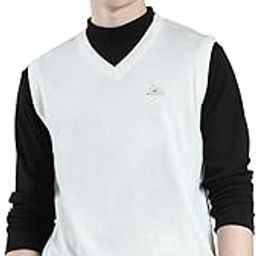 Men's Regular Fit Pullover | Solid Pattern | Pull On Closure with Sleeveless V Neck Winter Pullover for Men's-image-50
