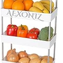 AEXONIZ TOYS 5-Tier Space Saving Storage Rack Organizer Multifunctional Plastic Kitchen cart Trolley Storage Rack Bathroom Storage Rack with Wheel(White, 5 Layer)-image-12