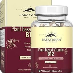 Rasayanam Plant Based Vitamin B12 Supplement For Men & Women | Organic Formulation For Vegetarians & Vegans To Support Nervous System & Brain Function - 120 Veg. Capsules-10
