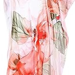 Soft Satin Kaftan with Digital Print and Hidden Adjustable Belt | Free Size [M-3XL] | Vacation Wear | Beach Wear | Kaftan Dress for Women-image-99
