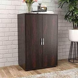 NIKITA WOOD Multi Purpose Storage Unit for Home Closed Book Shelf Engineered Wood Crockery Cabinet (Brown Finish 1, Medium)-16