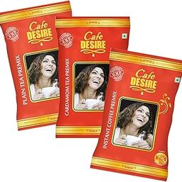 Cafe DESIRE I DRINK SUCCESS Instant Coffee Premix 1Kg, Cardamom Tea Premix 1Kg, Plain Tea Premix 1Kg|Pack Of 3 X 1 Kg|Makes 250 Cups|Vending Machines Suitable, Manual-Add Hot Water, Ground, Can-image-51