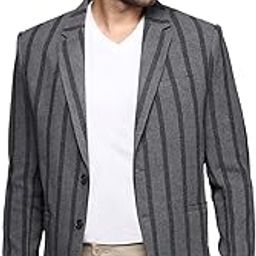 Men's Charcoal Slim Fit Single Breasted Blazer-SOBLZ-090_Charcoal-image-43