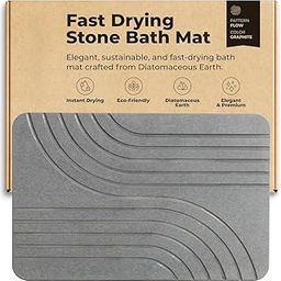 BELADOR Stone Bath Mat, Diatomaceous Earth Non-Slip Stone Shower Mat | Quick Absorbent Bath Mats for Bathroom | Elegant & Modern Design & Easy to Clean - (Light Grey Design H Sharpe, 23.6" x 15.4")-image-11