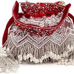 Women Gorgeous Red Embellished Potli Bag-image-42