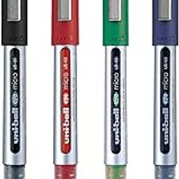 UNI-BALL Eye UB150 0.5mm Roller Ball Pen | Blue, Black, Red & Green Ink, Pack of 4-10