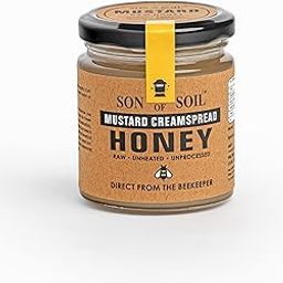 SON OF SOIL Mustard Cream Raw Honey | Pure Unpasteurized and Unprocessed Wild Honey Direct from the Beekeepers | Natural Mustard Honey | No Added Sugar - 240gm (Glass Jar)-image-50