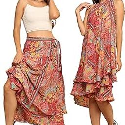 KE Kanha Exports Skirt for Woman | Women Skirts Wrap Skirt Perfect for Beach | Summer top | Boho | Short & Long Skirt | Stylish Lehenga Type-image-54