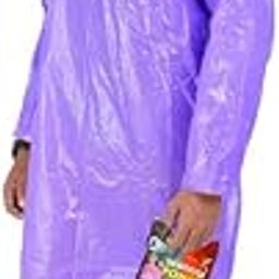 Reuseable Waterproof Raincoat/Rain Poncho for Unisex Adult (Purple,Free Size)-image-22