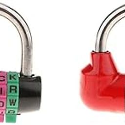 CALANDIS® 4 Digit Dial Letter Combination Padlock Travel Luggage Suitcase Lock Black-picture-52