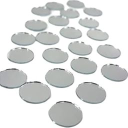 HOPE KART Small Glass Round and Square Mirror Pieces for Craft Work Decoration Design Crafting Decorative Wall Decor Circle Tiles Non Sticky, Pack of 15 (Round, 1.5 Inch)-image-26