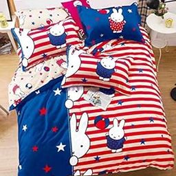 MORADO Premium Glace Cotton Cartoon Design Duvet Cover - Single, Blue & Red with Zipper-32