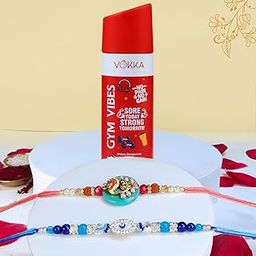 VOKKA Rakhi Gift for Brother – 1 Unisex Deodorant 150ml Gym Vibes with 2 Rakhis | Divine Evil Eye & Ganesh Rakhi | Raksha Bandhan Combo Set for Bhaiya & Bhabhi-image-46