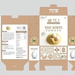 TEJ Food Products Egg White Powder, 100g, High-Protein, Natural, Gluten-Free-image-22