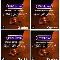 ProLove Premium Dotted Condoms for men with dotted rings, Chocolate Flavoured, Extra Dotted For Her Extra Stimulation, Lubricated Latex Condoms, 3 Pieces x Pack Of 4-image-17