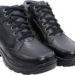 Height Increasing Black Leather Elevator Casual Boots for Men with Guaranteed 3 Inch Height Enhance-image-74