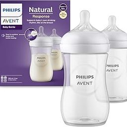 Philips Avent Natural Baby Feeding Bottle | No.1 Brand Recommended by Moms Worldwide | Ideal for 1 months+| Natural Response Technology Mimics Breastfeeding | Uniquely Designed Nipple releases milk only when baby drinks | Pack of 2| SCY903/02-25