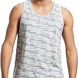Men's Printed Regular fit Vest (Light Grey Melange Print, S)-image-1