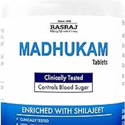 Rasraj Ayurvedic Madhukam Diabetic Care Mellitus Tablets 320 Mg with Gudmar, Jamun, Karela, Methi, Peepli, Dalchini & Saunth Effective Remedy Since 1980-60 Tablets - Pack of 2-0