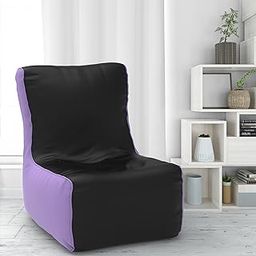 Amazon Brand - Solimo XXL Bean Chair Cover - Without Beans- Cover Only (Black Lavender)(Faux Leather)-picture-14
