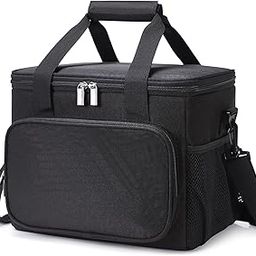 FLYMANN Insulated Lunch Bag for Office | Tiffin Bag for Men and Women with Side Mesh Pockets and Shoulder Strap. (L3-Black)-image-54