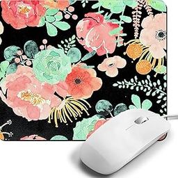 printile Multi Floral Square Mouse Pad Blooming Personalized Premium-Textured Custom Mouse Mat Design | Washable Mousepad Non-Slip Rubber Base Computer Mouse Pads-picture-20