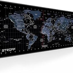 STRIFF World Map Extended Size (800 mm x 300 mm x 2 mm) Gaming Mouse Pad| Desk Mat | Stitched Edges| Non-Slip Rubber Base|Computer Laptop|Keyboard Mouse Pad for Office & Home (World Map)-12