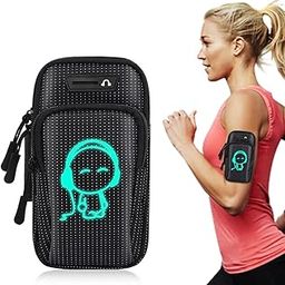 Armband for Mobile Phone Running with Luminous, Waterproof Phone Holder for Running for iPhone 14 PRO MAX/13/12, Large Capacity Arm Band with Card Holder for Within 7in 's Mobile-picture-13