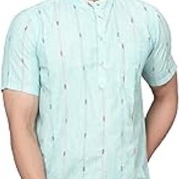 Men's Cotton Regular Textured Short Kurta Half Sleeves - Casual Ethnic Wear�-image-23
