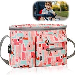 Universal Pram Organiser, Portable Pram Organiser Bag, Waterproof Pram Organiser Bag, Storage Bag for Baby Pushchairs to Carrying Water Glasses, Cell Phones, Toys, with A Pu Coating Abrasion(1 Pack)-image-19