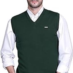 Mens V-Neck Premium Cotton Sleeveless Sweater Half-picture-1