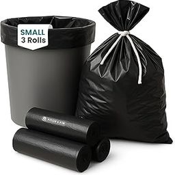 KITCH & KIN Biodegradable Garbage Bags Small Size Pack of 3 (17"x19") | Leakproof Tear-Resistant Heavy-Duty Trash Bags with Detachable Drawstring | Eco-Friendly Waste Bags-1