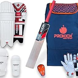 Prokick Megakit Kashmir Willow Full Cricket Kit, Navy/Orange Duffle Backpack Cricket Kit with Bat Complete Cricket Equipment Full Cricket Kit Combo Complete Cricket Kit, Size 4-image-14