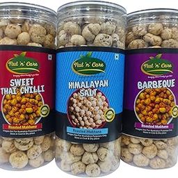 Nut N Care ROASTED MAKHANA (HIMALAYAN SALT, BERBQUE & SWEET THAI CHILLI FLAVOUR) (PACK OF- 3) 100G EACH-image-87