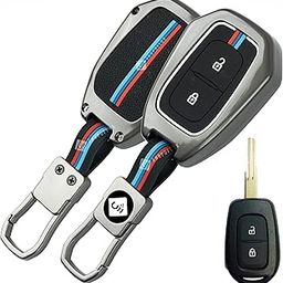 SHOPOFLUX Metal Key Cover Compatible with Renault Kwid | Triber | Kiger | Duster (Black) (Pack of 1)-image-20