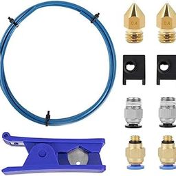 Upgrade 3D Printer Kit with Capricorn Premium XS Bowden Tubing 1M PTFE Teflon Tube Cutter, Pneumatic Fittings and MK8 Socks and Extra Nozzles for Ender 3/3 Pro/5/Voxelab Aquila-24