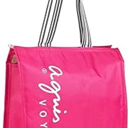 DECOM INDUSTRIES Foldable Tote Bag with Striped Shoulder Handles,College Bag for girls With Inner & Outer Pockets, Utility Tote bags for Shopping, Travel & Daily Grocery Shopping Handbag-image-30