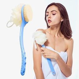 Mount Emporium 2 IN 1 Back Body Bath Brush with Bristles and Loofah Back Scrubber with Curved Long Handled for Skin Exfoliating Bath, Massage Bristles Suitable for Wet or Dry, Men & Women (RANDOM)-image-81